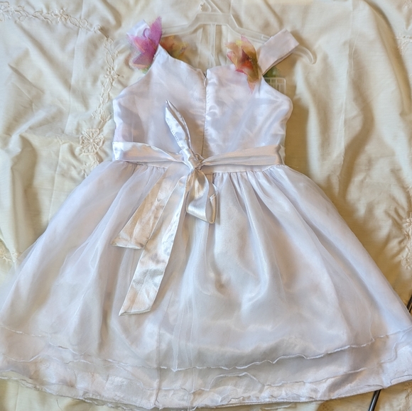 🔖4 for $20 sz5 unbranded white tulle lined fit & flare w/ colorful accent VGUC - Picture 3 of 4
